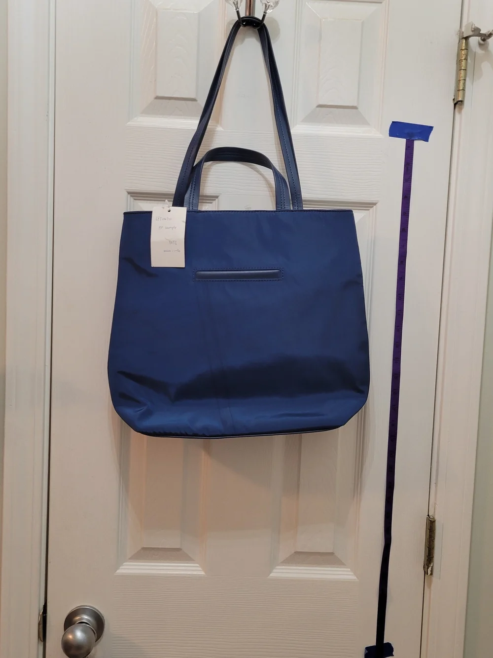London Fog Navy Tote Bag with Front Zip Pocket